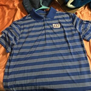 Mens NFL Onfeild Apperal Blue Striped Polo Shirt